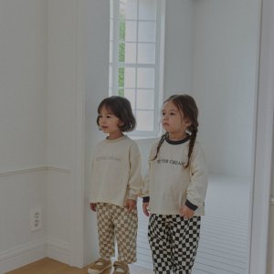 라라랜드 25가을 버터 배색 티셔츠 유아동 XS-XL (먹색,베이지,밤색)