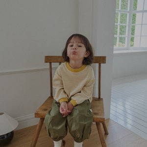 라라랜드 25가을 가이 룹빠 스트라이프 티셔츠 유아동 XS-XL (겨자줄, 블랙줄)