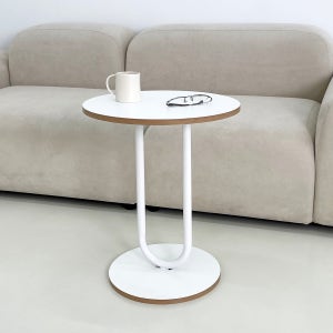 클리어 원형 450 쇼파테이블 거실 철제 보조 간이 미니 침대옆 침실 고급형 사이드테이블