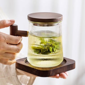 57도씨 우드핸들 내열유리 티메이커 티머그