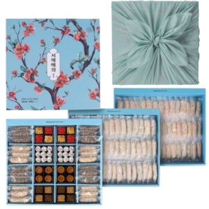 100% 국내산 원재료 서해한과 3단구성 한과 명절 선물세트 서해매화 개별포장