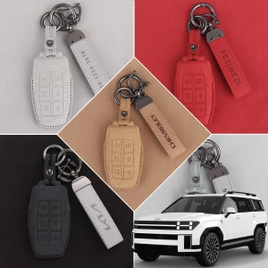 싼타페 MX5 키케이스 자동차 알칸타라 가죽 케이스+ 키링 스트랩(각인 서비스) HD-10 11