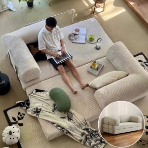 폴디 접이식 소파베드 좌식 거실 침대겸용 2인용 데이베드 크림화이트 1.5m