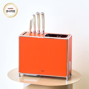쿠진 나이프케어 시즌3 오브제 신혼가전 칼 살균 소독기 (+주방 칼세트) 6인용, 코랄오렌지