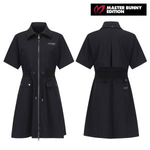 마스터바니 골프웨어 여성 골프 원피스 간절기 고신축 스트링 반팔 집업 E3JO101