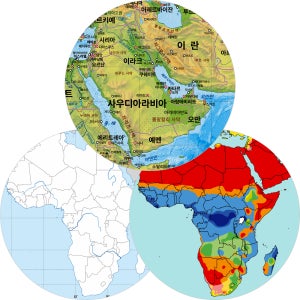 세계 기후 지형 한눈에 12종 지도 - 대륙 지형도 백지도 기후도 호르무즈 해협