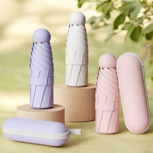 마카롱 캡슐 휴대용 초경량 암막 양우산 폭염폭우폭설대비 우산케이스포함