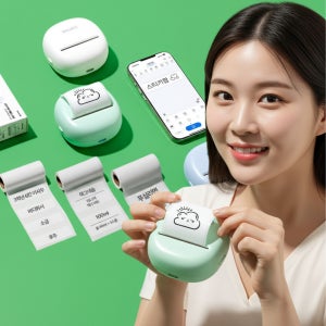 휴대용 미니 라벨 프린터기 프린트 라벨기 네임스티커 라벨링