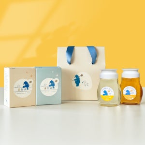 꿀든베어 23.5 토종꿀 선물세트 국내산 아카시아 야생화 잡화꿀 2종 520g