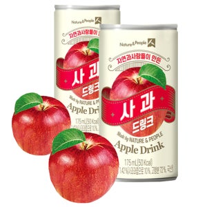 피크닉 단체 소풍 사무실 간식 시원한 사과 드링크 음료수 175ml, 90개