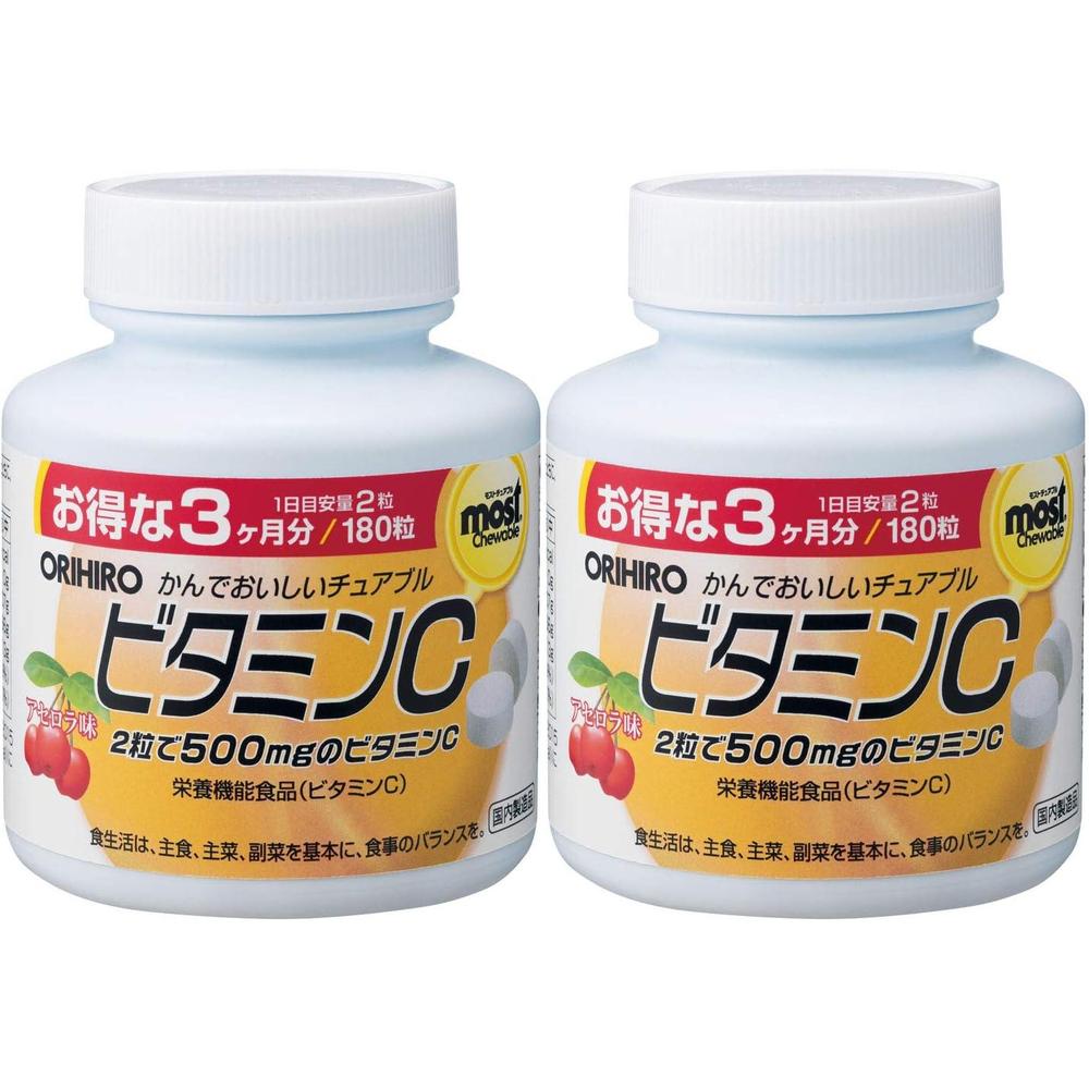 오리히로 비타민C 츄어블 <b>아세로라맛</b> 180정 2개