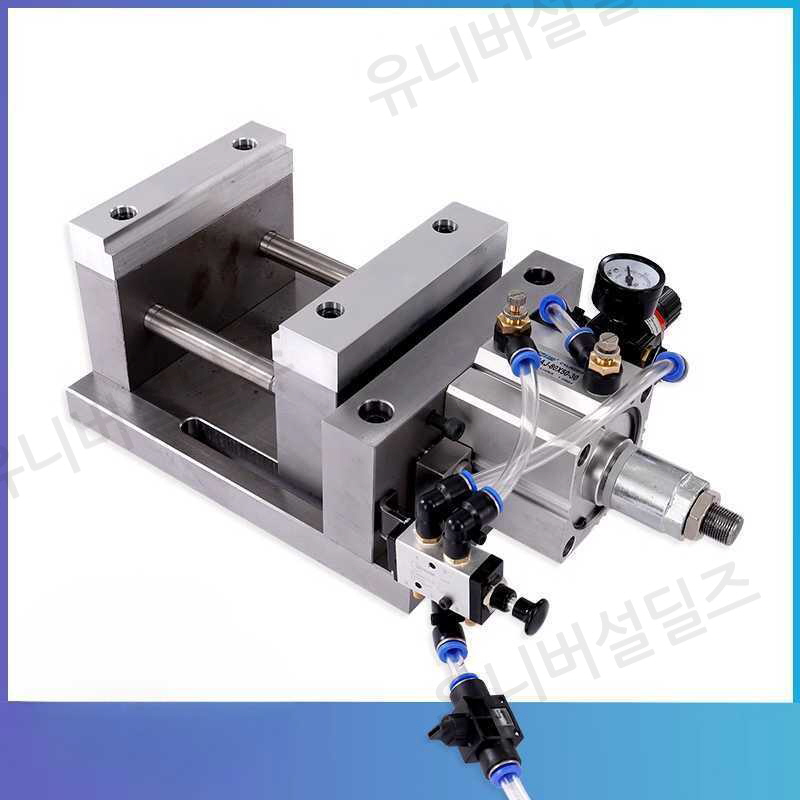 CNC 에어바이스 밀링 드릴링 고정 클램프 작업 이중 공압식 (300x230x152mm)