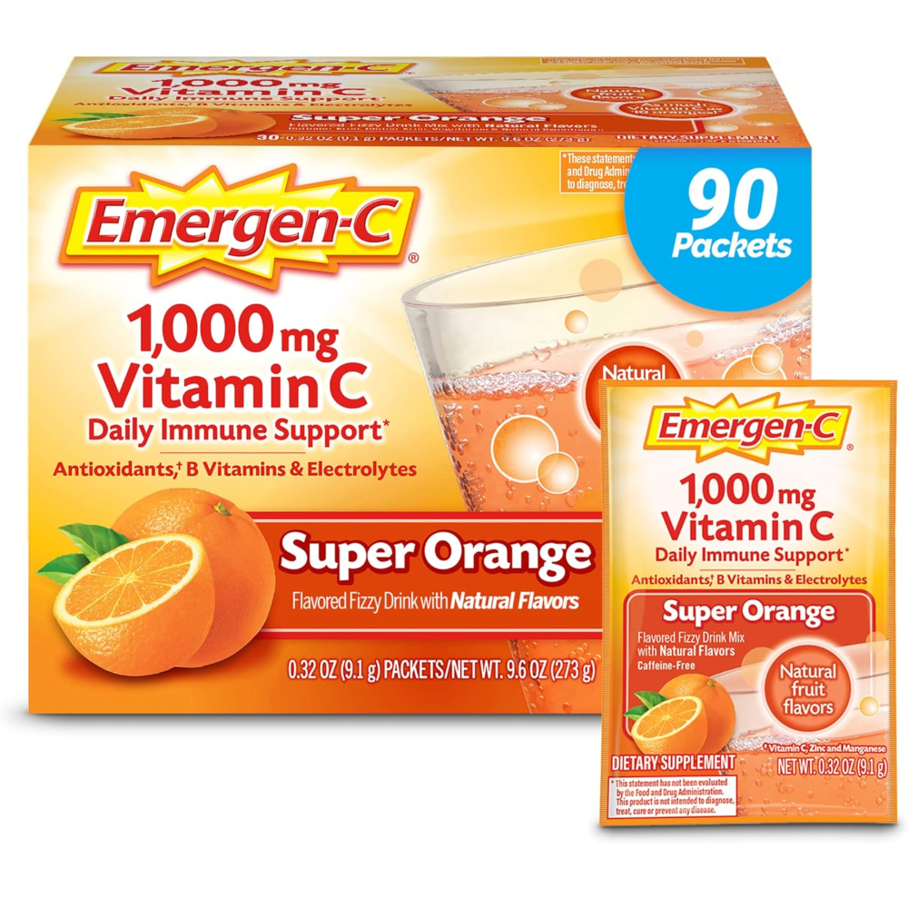 이머전씨 <b>비타민</b> <b>C 파우더 1000mg</b> 90포 오렌지맛 <b>비타민</b>씨 emergen-<b>c</b>