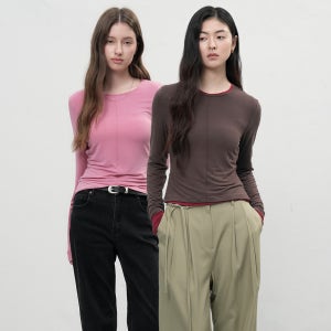 [제너럴아이디어 WOMAN] 소프트 라운드넥 핀턱 티셔츠 [8COL] / WBE3L01507