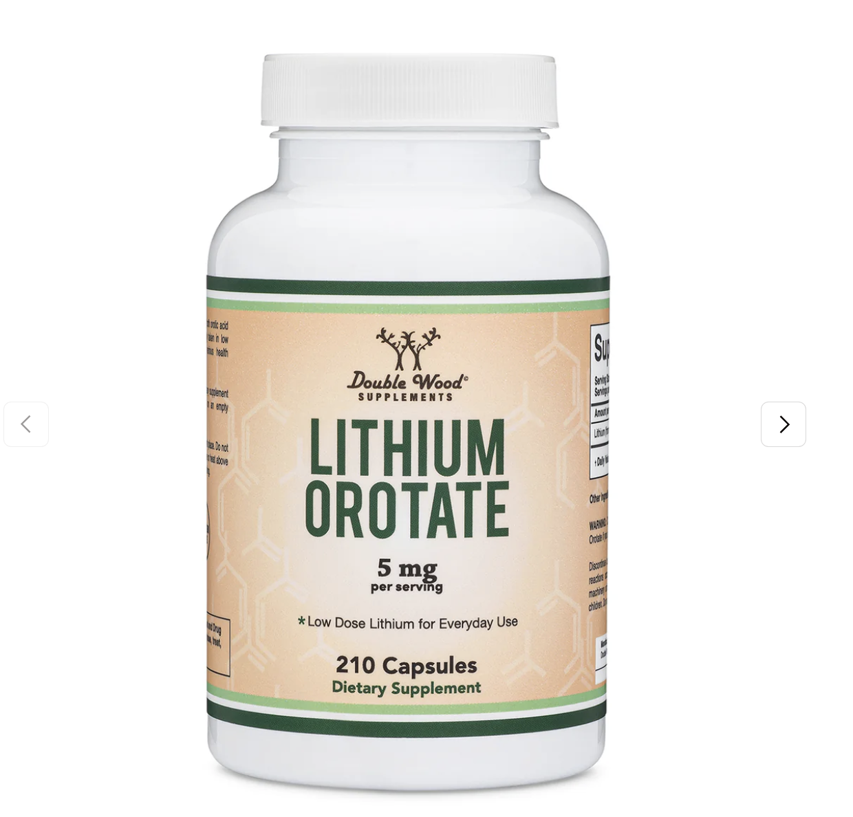 더블우드 <b>리튬</b> 오로테이트 5mg 210 캡슐