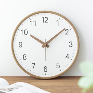 MJK 국산 30cm 리얼우드 무소음 원목 벽시계 거실 인테리어