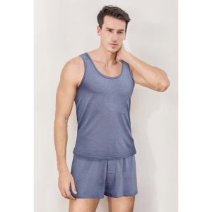 [3매]이너스타 남자 고급 순면 빅사이즈 런닝 트렁크 팬티 상하 세트 남편 속옷