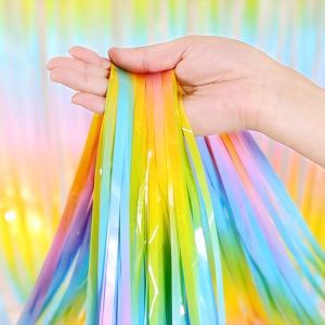 파티아일랜드 파티 커튼 마카롱 레인보우 생일 이벤트 배경 용품 스트리머