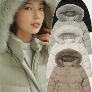 K2 수지 하프 기장 벨트 구스 다운 시그니처 도로시 패딩