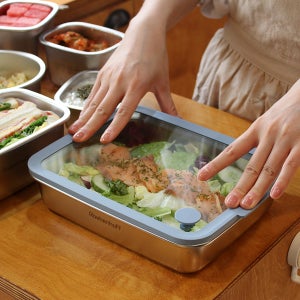 레벤호프 뉴글라스 316 스텐 직사각 밀폐 찬통 600ml 전자레인지 냉동 인덕션 용기