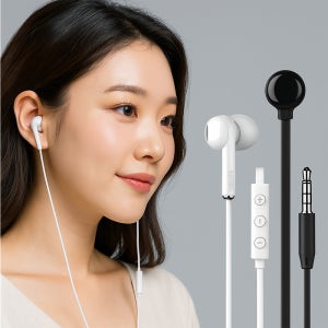 아이리버 유선 이어폰 3.5mm 게이밍 줄 이어폰 노트북 컴퓨터 PC 인이어