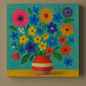 꽃들의 향연 모던 플라워 아트 캔버스 액자 인테리어 그림 거실 카페 포스터