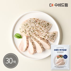 더수비드림 부드러운 수비드 닭가슴살 딜리셔스(바질시즈닝), 110g, 30개