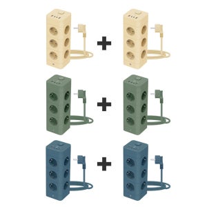 에코너 타워형 멀티탭 16구 + 16구 4000W 대용량 1.8m 과부하차단 안전장치 20W 고속충전 20W USB-C 2구 18W USB-A 2구