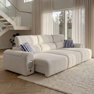 바라하우스 히엘 기능성 패브릭 슬라이딩 4인용 쇼파 독일 오킨사 모터 모션 쇼파