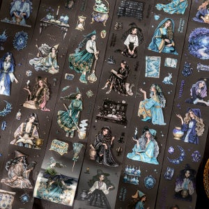 저주와 약속 빈티지 다꾸 PET 마테 마스킹테이프 스티커 5C3