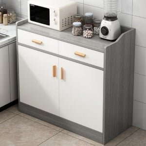 주방 수납장 그릇장 티컵장 2문2서랍 다용도 수납장 좁은공간 슬림형 틈새장