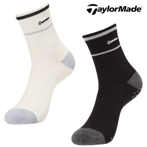 테일러메이드 어패럴 남성 골프 양말 중목 로고 쿠션 라운딩 미끄럼 방지 논슬립 O3602