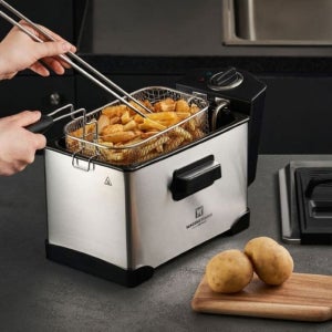 가정용 미니 튀김기 3L 다이얼 온도조절 프라이어 소형 전기 튀김기 튀김바스켓