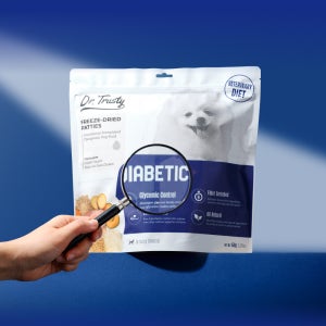 [3팩 구매 할인] 닥터트러스티 다이아베틱(당뇨) 동결건조 처방식 사료 패티 33장 150g 저알러지 저지방 혈당관리 사료