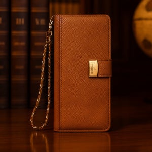 지갑 폰케이스 소가죽 리투 A908N 카멜, 갤럭시A90 5G