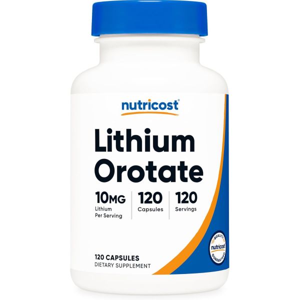 뉴트리코스트 <b>리튬</b> 오로트(10mg) 120캡슐 비건 유전자변형 없음 글루텐 프리