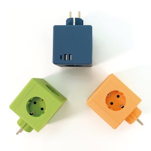 흠집방지SF코팅 고용량 큐브형멀티탭 플러그형 콘센트 USB충전기