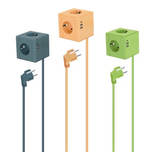 흠집방지SF코팅 고용량 큐브형 멀티탭 케이블형 콘센트 USB충전기