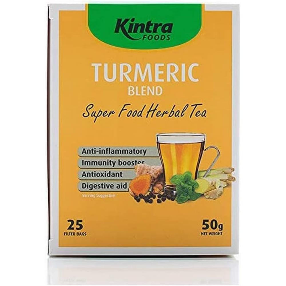 Kintra Foods 킨트라푸드 <b>터메릭 블렌드</b> 슈퍼 푸드 허벌 티 25티백 50g 2팩