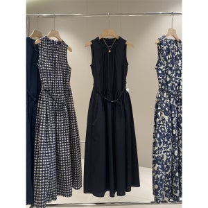 LF 여름 슬림 벨트 원피스 롱 니트 겨울 블랙 S 45.0-52.5kg