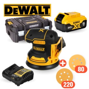 디월트 DCW210P1 충전 원형샌딩기 무선 오비탈 샌더 20V 5.0Ah 배터리 1개 세트