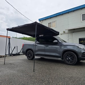 트랩오버랜드 원액션 셀프 차량용 어닝 2.3m 타프 어닝룸 렉스턴 스포츠 루프렉