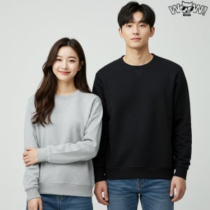 와우코지 무지 세미오버핏 기모 맨투맨 티셔츠