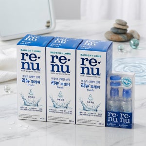 바슈롬 리뉴 후레쉬 렌즈세척액 500ml3팩+120ml 렌즈 생리 식염수 보존액 코스트코
