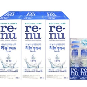 바슈롬 리뉴 후레쉬 렌즈세척액 500ml3팩+120ml 렌즈 생리 식염수 보존액 코스트코