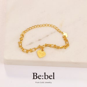 순금팔찌 11.25g(3돈) 24k 여자 클립 체인 하트 비벨