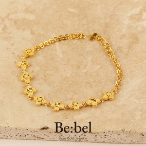 순금팔찌 11.25g(3돈) 24k 여자 클로버 링크 체인 비벨