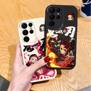 러블리,큐티,구뜨상점, 갤럭시 s시리즈 귀멸의칼날케이스 만화영화 카툰케이스 블랙탄지로, 갤럭시S24 울트라