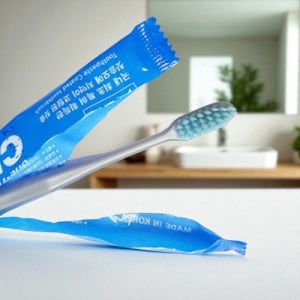 치약 묻은 칫솔 코팅 쉽게닦는 해외여행준비물 개별포장 5개입 1세트