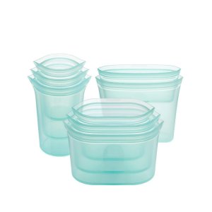 실리콘지퍼백 풀 8종세트 식세기가능 푸드백 전자레인지 (Teal) 8pcs 블루